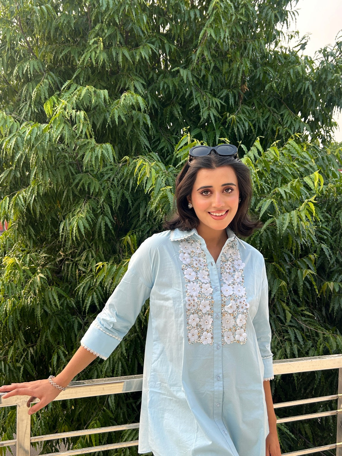 Bloomlace Charm Cotton Shirt