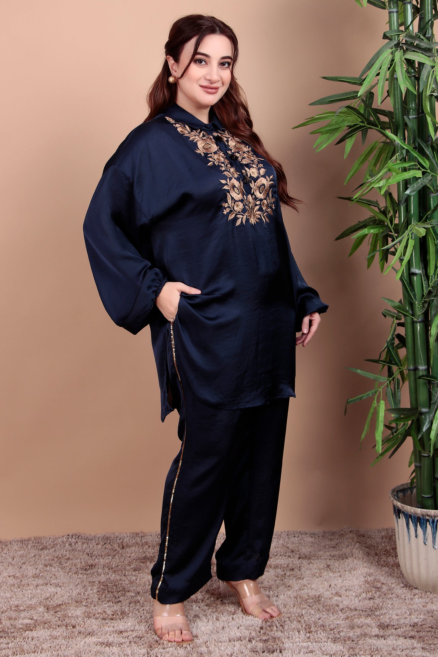 Embroidered Straight Kurta Set