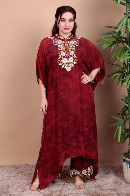 Velvet Thread Work Kaftan Set