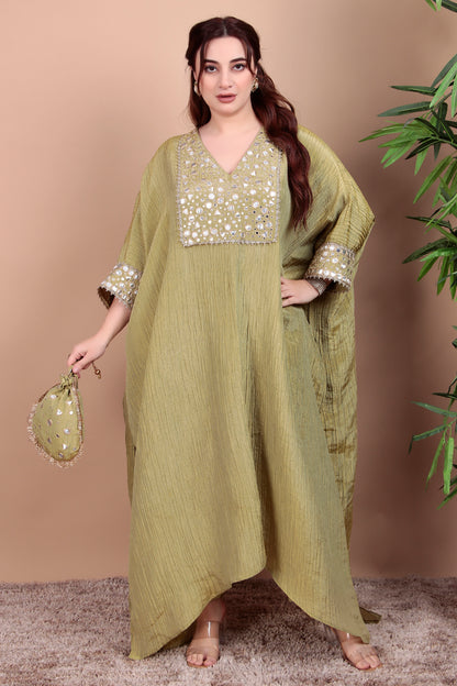 Elegant Mirror Work Kaftan