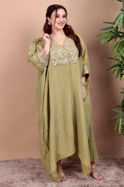 Elegant Mirror Work Kaftan
