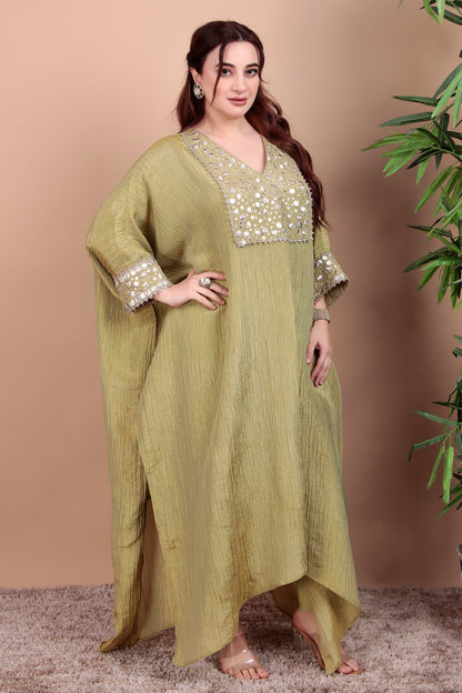 Elegant Mirror Work Kaftan