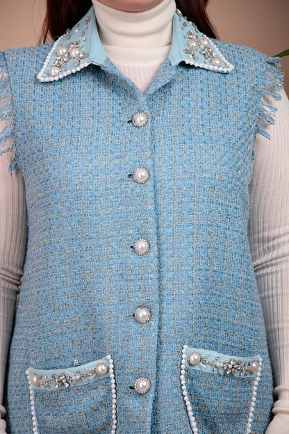 Tweed Embellished Vest