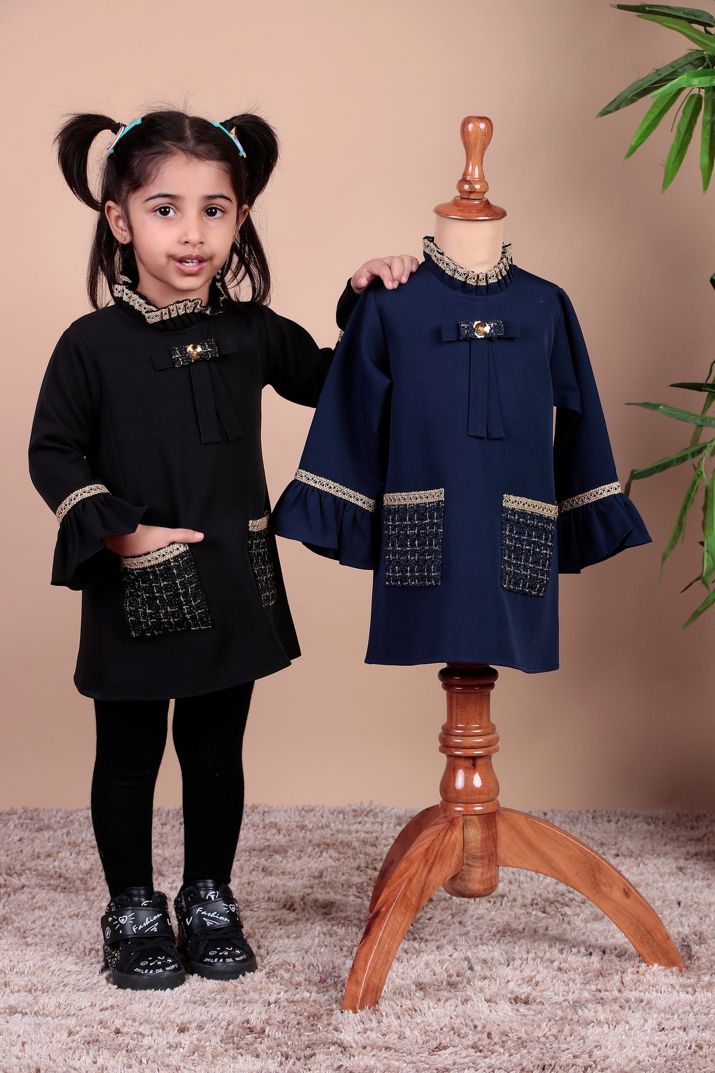 Girls Polyester Solid Applique