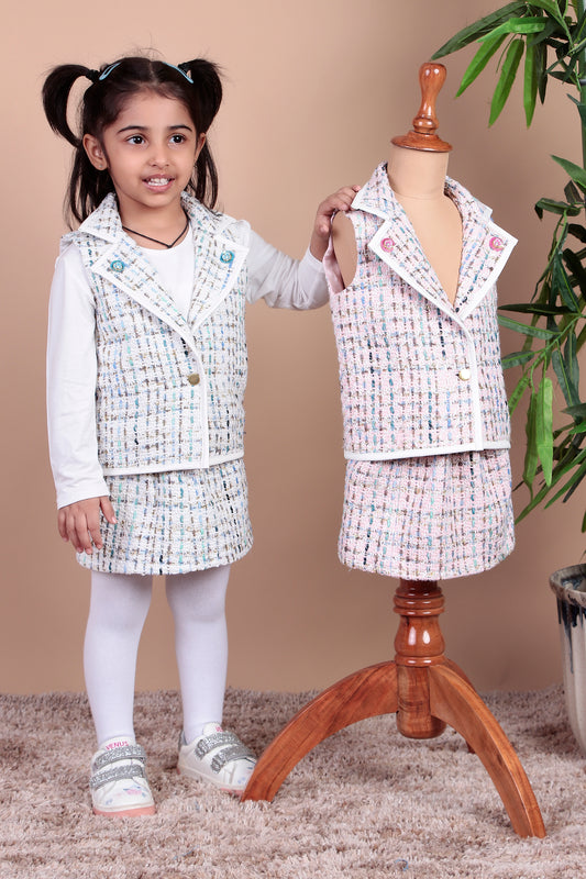 Girls A-Line Dress With Jacket