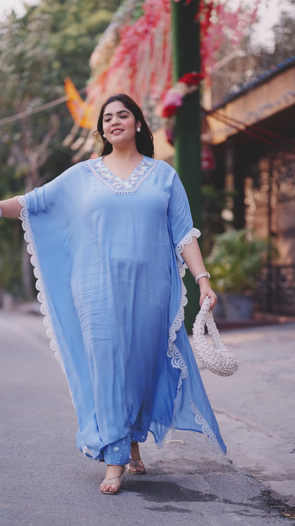 Dazzling Blue Indo Western